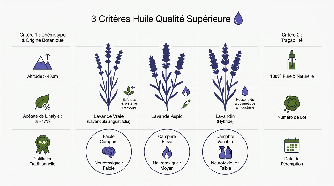 Critères de sélection d'une huile essentielle de lavande de qualité