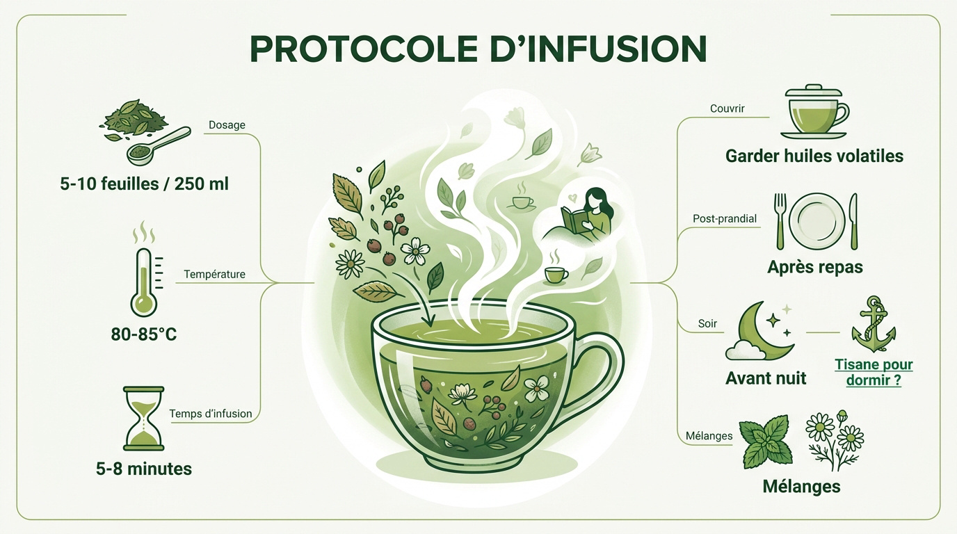 Guide visuel pour la préparation d'une infusion de verveine odorante