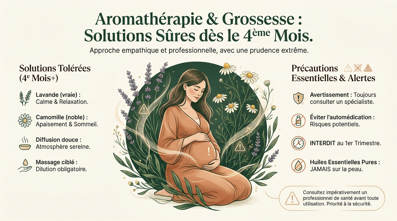 Sélection d'huiles essentielles sécurisées pour le deuxième trimestre de grossesse