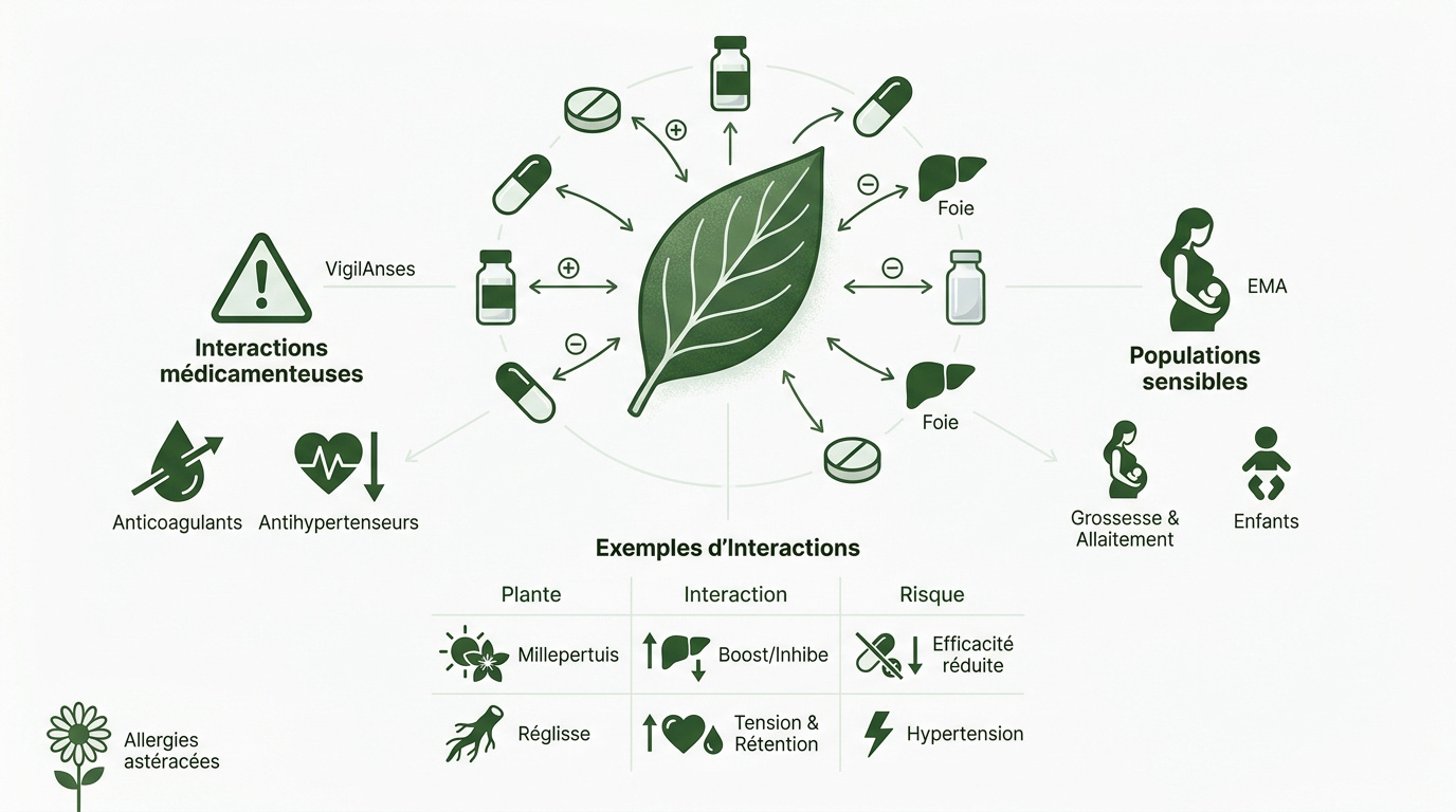 Tableau des interactions plantes et médicaments